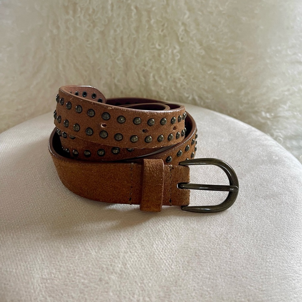 Lucky Brand - Studded Brown Leather Belt